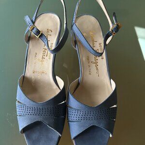 Salvatore Ferragamo Blue Sandals - Size 63A (Narrow)